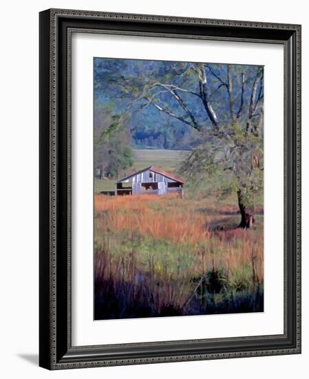 Hay Barn-J.D. Mcfarlan-Framed Photographic Print