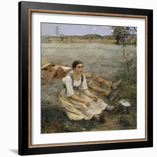 Hay Making, 1877-Jules Bastien-Lepage-Framed Giclee Print