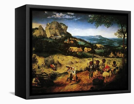 Hay Making, the Hay Harvest from the Series of Six Paintings The Seasons-Pieter Bruegel the Elder-Framed Premier Image Canvas