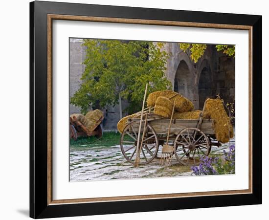 Hay Wagon with Ancient Tools, Caravanserai, Turkey-Joe Restuccia III-Framed Photographic Print