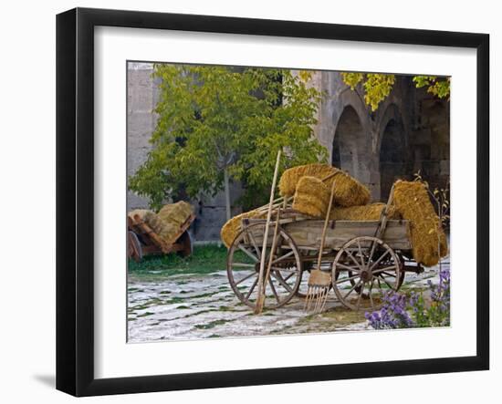 Hay Wagon with Ancient Tools, Caravanserai, Turkey-Joe Restuccia III-Framed Photographic Print