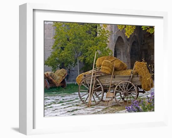 Hay Wagon with Ancient Tools, Caravanserai, Turkey-Joe Restuccia III-Framed Photographic Print
