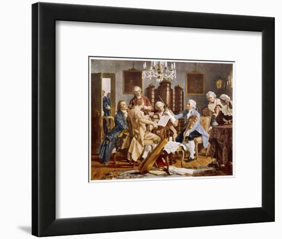 Haydn and Companions Perform a String Quartet at the Esterhazy Home Hungary-null-Framed Art Print