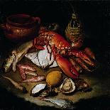 Still Life with Herring, Lobster, Turbots, Mullets, Oysters, Sea Hen, Lemon, and Brickwork Pot-Hayez Francesco-Premier Image Canvas