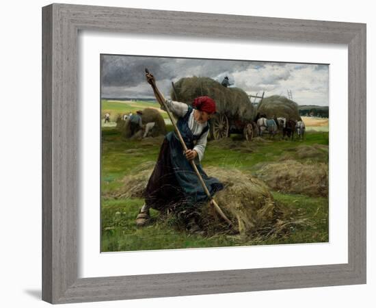 Haying Scene, 1884-Julien Dupre-Framed Giclee Print