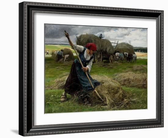 Haying Scene, 1884-Julien Dupre-Framed Giclee Print