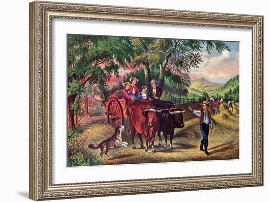 Haying Time, the First Load, 1868-Currier & Ives-Framed Giclee Print