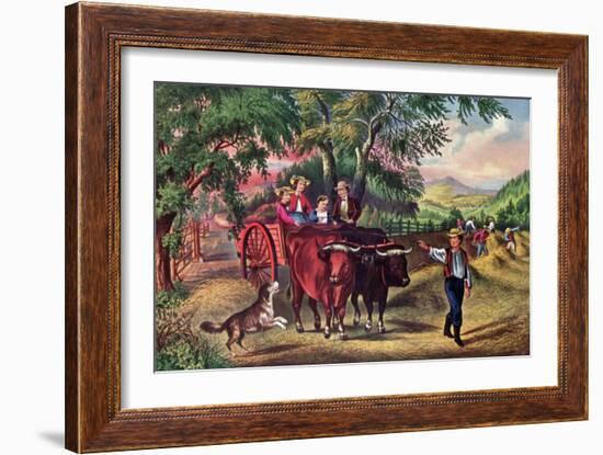 Haying Time, the First Load, 1868-Currier & Ives-Framed Giclee Print