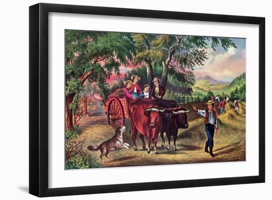 Haying Time, the First Load, 1868-Currier & Ives-Framed Giclee Print