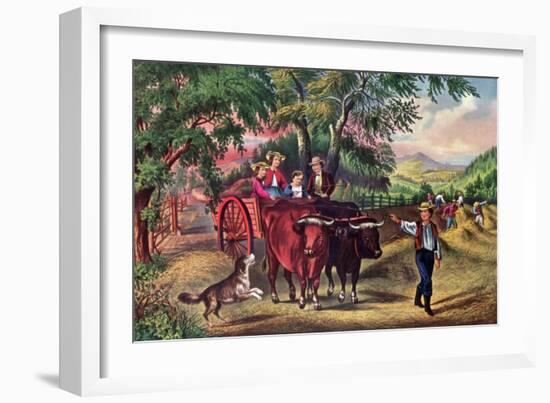 Haying Time, the First Load, 1868-Currier & Ives-Framed Giclee Print