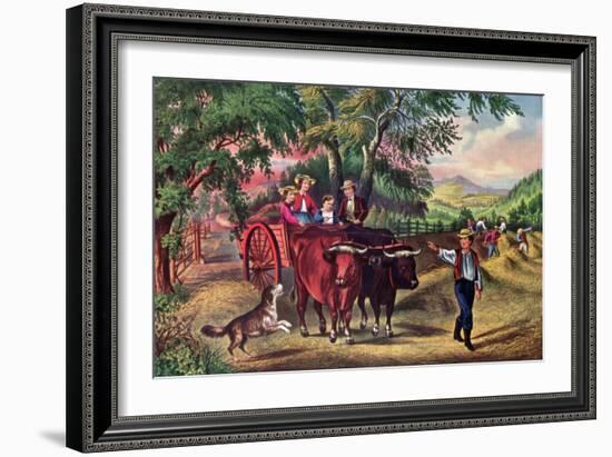 Haying Time, the First Load, 1868-Currier & Ives-Framed Giclee Print