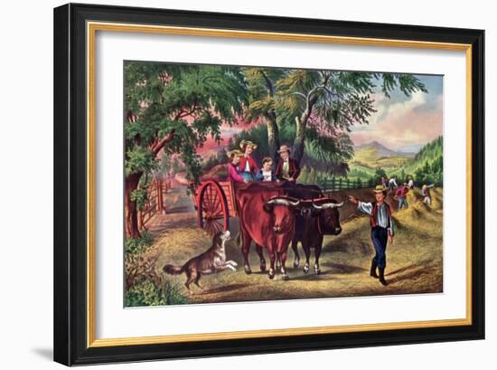 Haying Time, the First Load, 1868-Currier & Ives-Framed Giclee Print