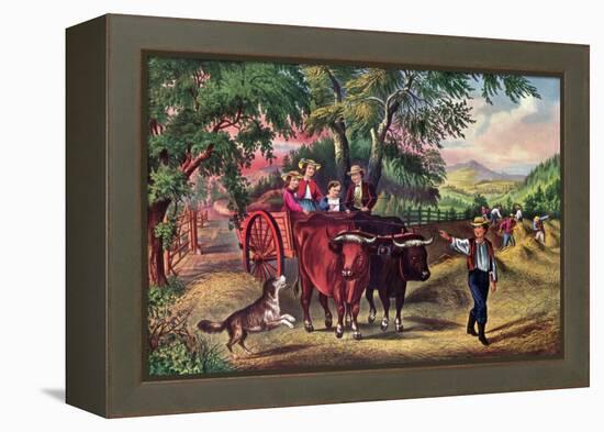 Haying Time, the First Load, 1868-Currier & Ives-Framed Premier Image Canvas