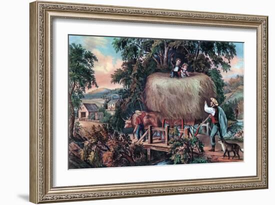 Haying Time, the Last Load, 1868-Currier & Ives-Framed Giclee Print