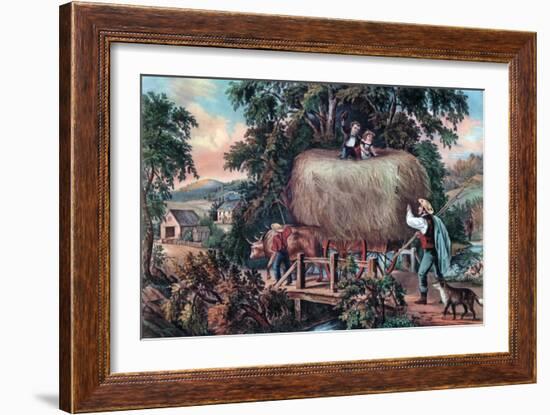 Haying Time, the Last Load, 1868-Currier & Ives-Framed Giclee Print