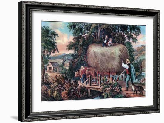 Haying Time, the Last Load, 1868-Currier & Ives-Framed Giclee Print