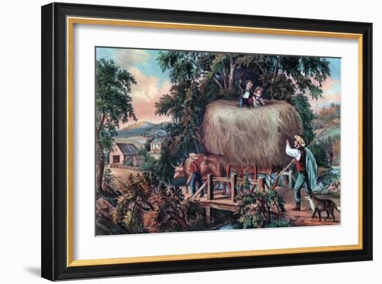 Haying Time, the Last Load, 1868-Currier & Ives-Framed Giclee Print