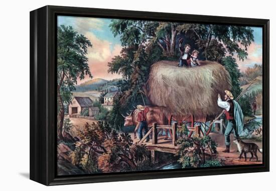 Haying Time, the Last Load, 1868-Currier & Ives-Framed Premier Image Canvas