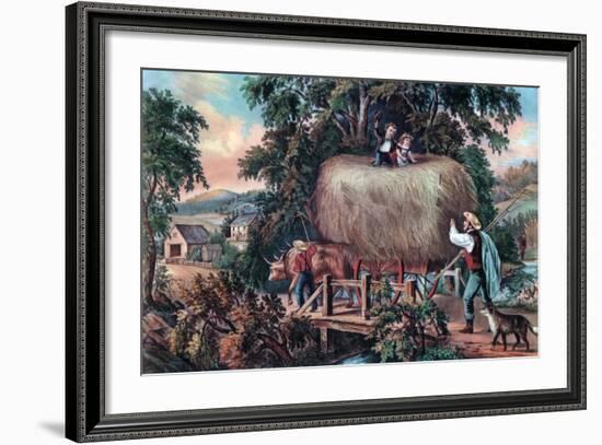 Haying Time, the Last Load, 1868-Currier & Ives-Framed Giclee Print