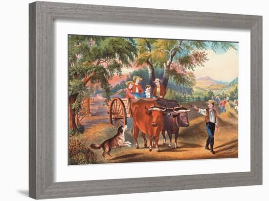 Haying Time-Currier & Ives-Framed Art Print