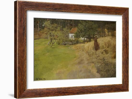 Haymaking, 1889-Fritz Thaulow-Framed Giclee Print