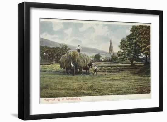 Haymaking at Ambleside, Lake District-null-Framed Photographic Print