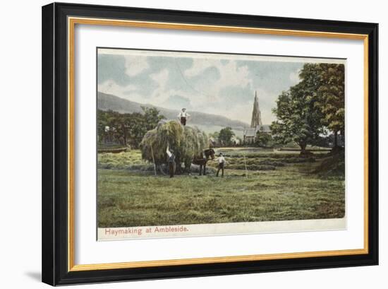 Haymaking at Ambleside, Lake District-null-Framed Photographic Print