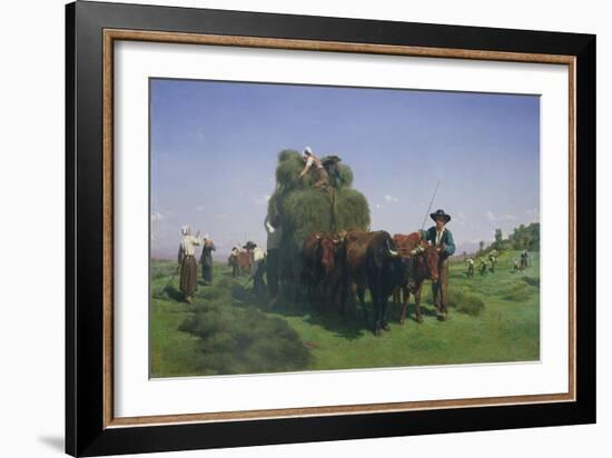 Haymaking, Auvergne-Rosa Bonheur-Framed Giclee Print