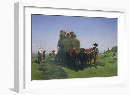 Haymaking, Auvergne-Rosa Bonheur-Framed Giclee Print