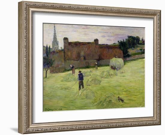 Haymaking in Brittany, 1888-Paul Gauguin-Framed Giclee Print