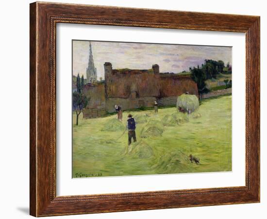 Haymaking in Brittany, 1888-Paul Gauguin-Framed Giclee Print