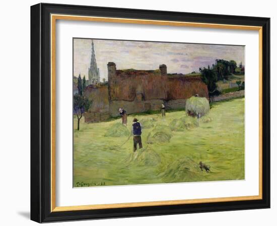 Haymaking in Brittany, 1888-Paul Gauguin-Framed Giclee Print