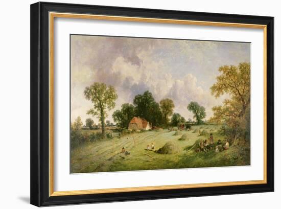 Haymaking in Hampshire-James Edwin Meadows-Framed Giclee Print