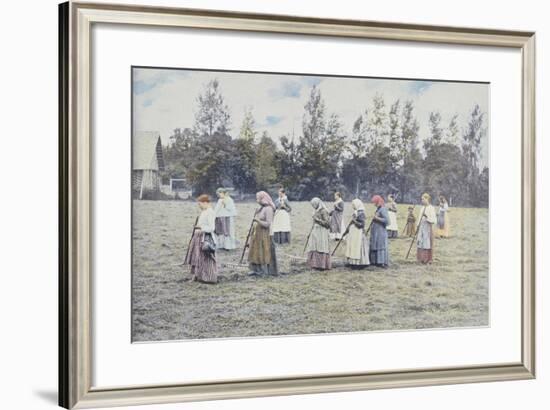 Haymaking in the Countryside Near Moscow, C.1900-null-Framed Giclee Print