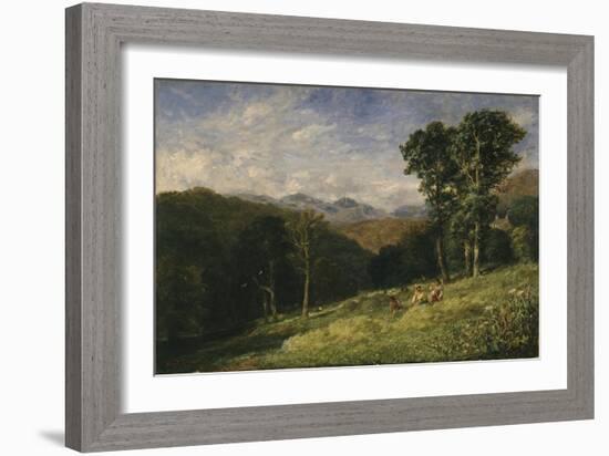 Haymaking Near Conway, 1852-53-David Cox-Framed Giclee Print
