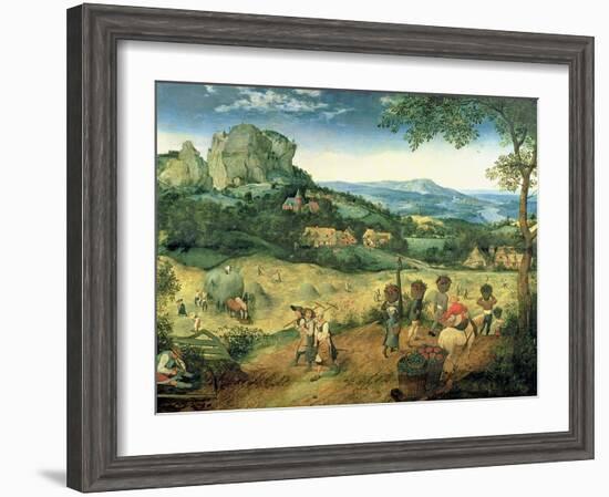 Haymaking, Possibly the Months of June and July, 1565-Pieter Bruegel the Elder-Framed Giclee Print