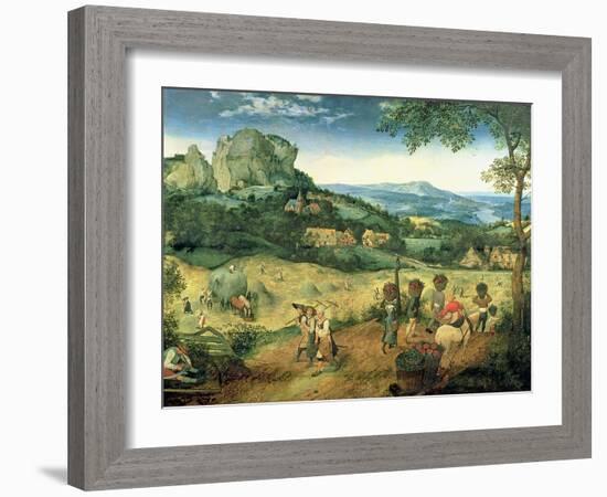 Haymaking, Possibly the Months of June and July, 1565-Pieter Bruegel the Elder-Framed Giclee Print