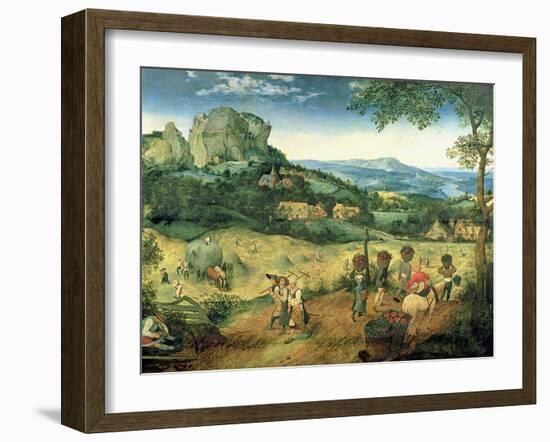 Haymaking, Possibly the Months of June and July, 1565-Pieter Bruegel the Elder-Framed Giclee Print