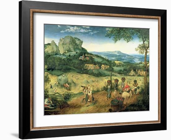 Haymaking, Possibly the Months of June and July, 1565-Pieter Bruegel the Elder-Framed Giclee Print