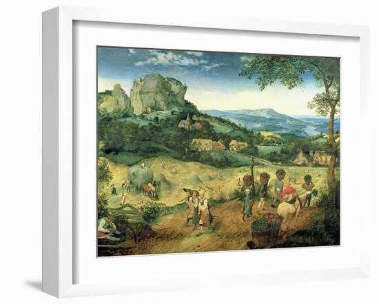 Haymaking, Possibly the Months of June and July, 1565-Pieter Bruegel the Elder-Framed Giclee Print