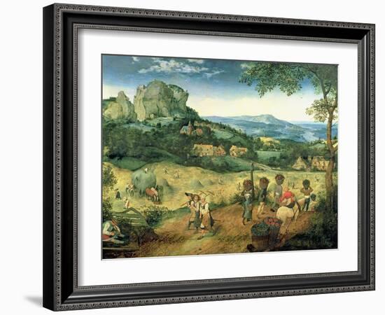 Haymaking, Possibly the Months of June and July, 1565-Pieter Bruegel the Elder-Framed Giclee Print