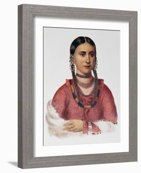 Hayne Hudjuhini or the 'Eagle of Delight', Illustration from 'The Indian Tribes of North America,…-Charles Bird King-Framed Giclee Print