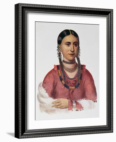 Hayne Hudjuhini or the 'Eagle of Delight', Illustration from 'The Indian Tribes of North America,…-Charles Bird King-Framed Giclee Print