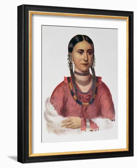 Hayne Hudjuhini or the 'Eagle of Delight', Illustration from 'The Indian Tribes of North America,…-Charles Bird King-Framed Giclee Print