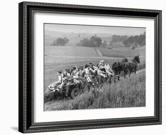 Hayride for Mansfield, Ohio, Senior High School Graduating Class-Alfred Eisenstaedt-Framed Photographic Print