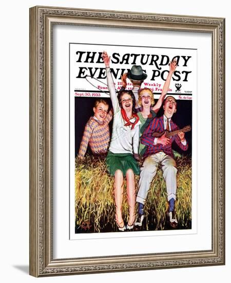 "Hayride," Saturday Evening Post Cover, September 30, 1933-Alan Foster-Framed Giclee Print