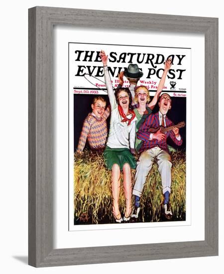 "Hayride," Saturday Evening Post Cover, September 30, 1933-Alan Foster-Framed Giclee Print