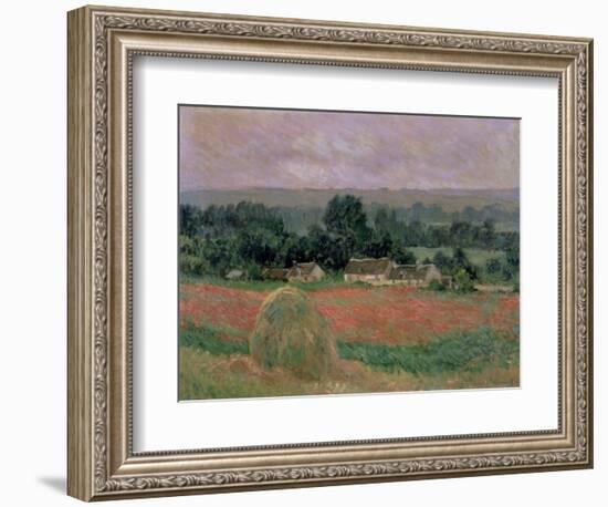 Haystack at Giverny, 1886-Claude Monet-Framed Giclee Print