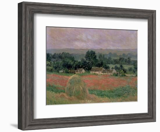 Haystack at Giverny, 1886-Claude Monet-Framed Giclee Print