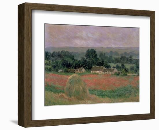 Haystack at Giverny, 1886-Claude Monet-Framed Giclee Print